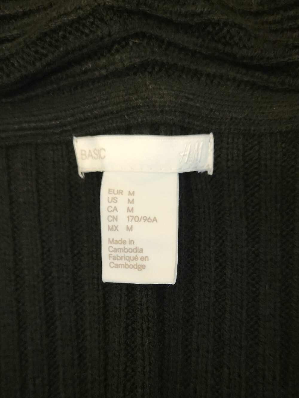 H&M Black Open-Front Ribbed Cardigan - Picture 2 of 3